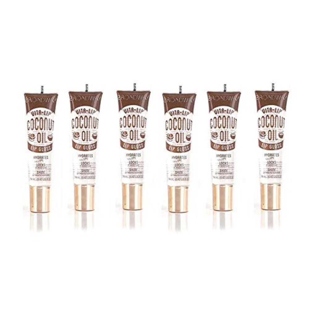 6-PACKS Kiss Broadway Clear Lip Gloss (Coconut Oil)